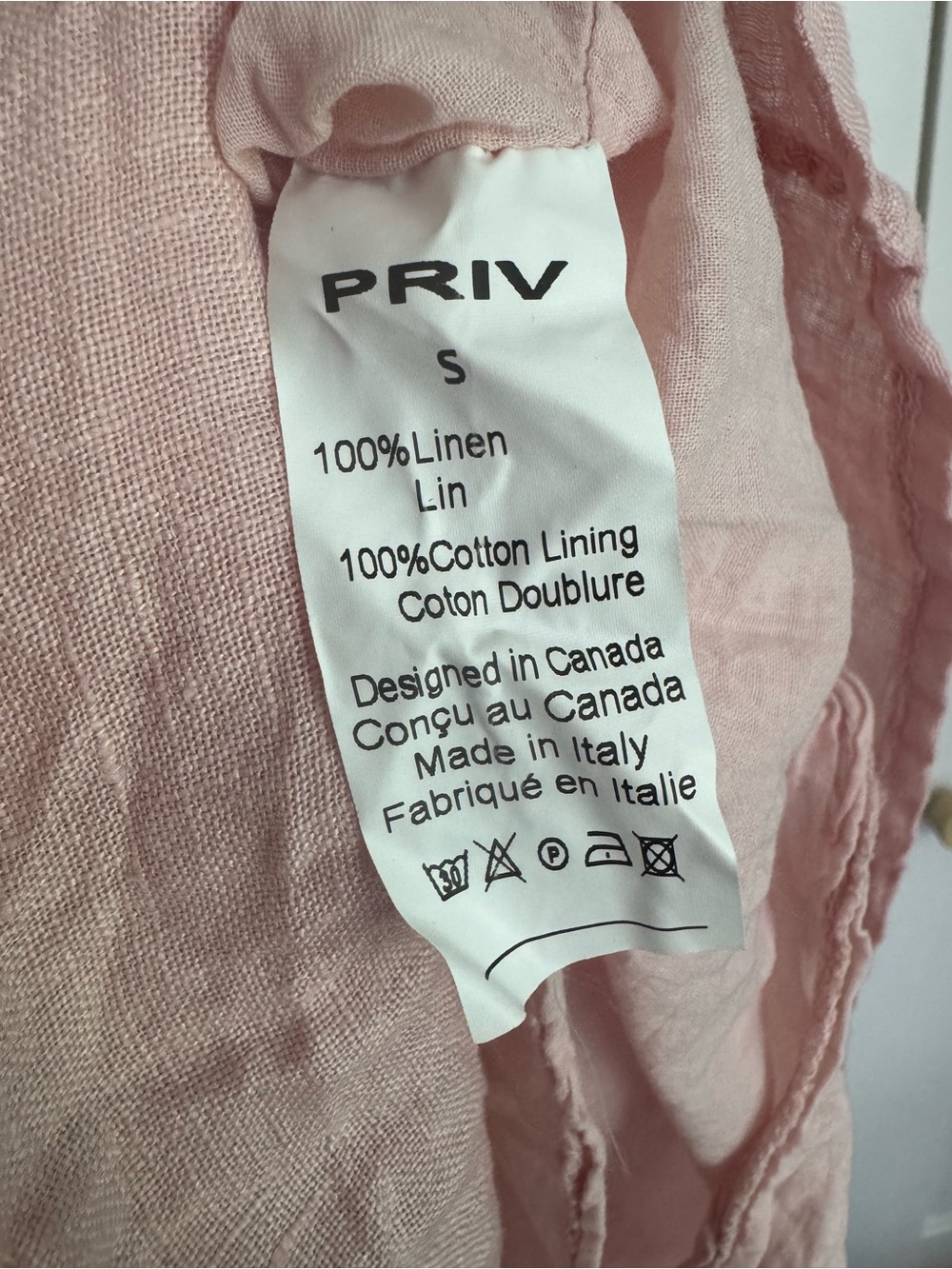 Jillian Harris x Priv Hamptons Linen Babydoll Pink Summer Dress Size Small - Picture 6 of 10